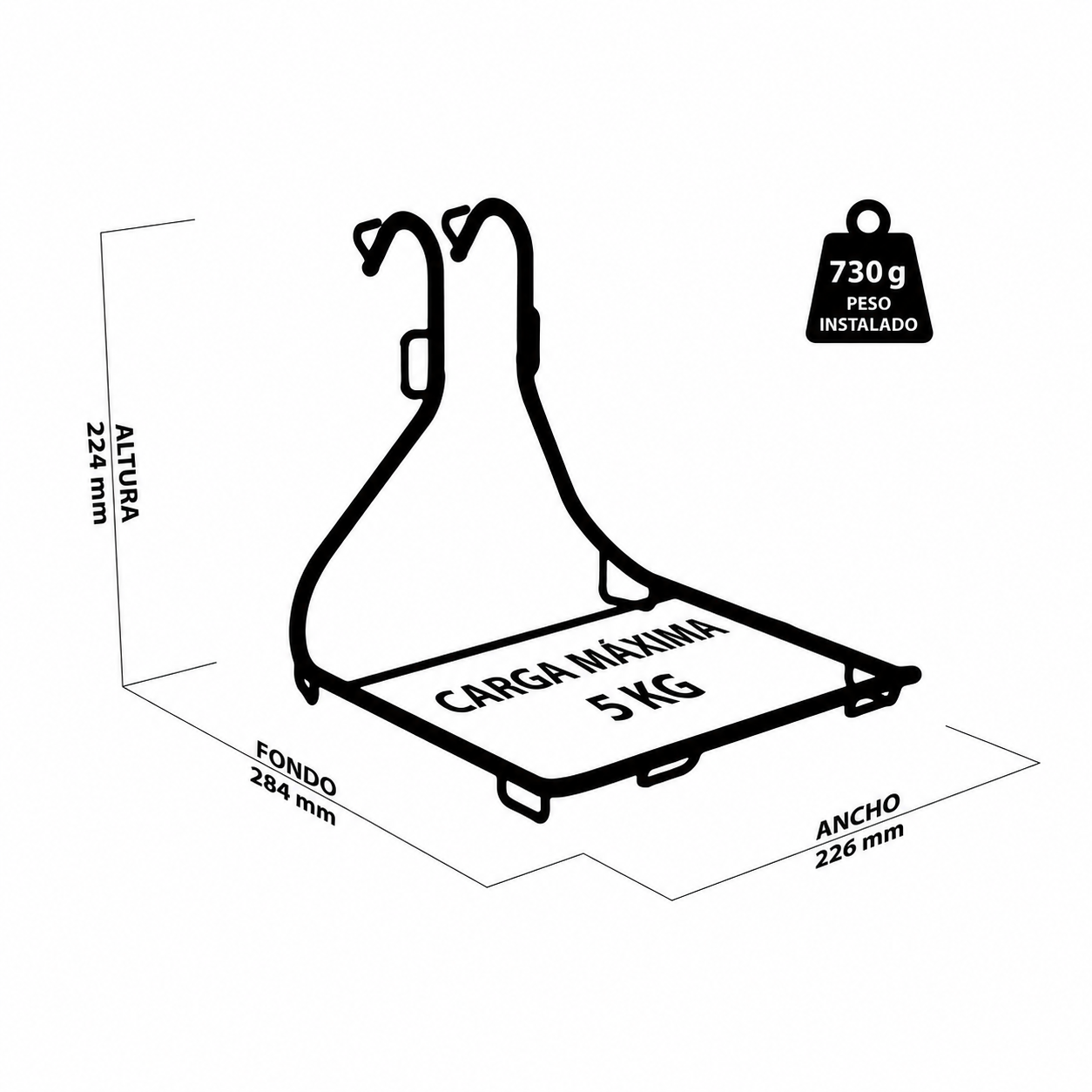 Portabultos Delantero Jack The Bike Rack - Silver