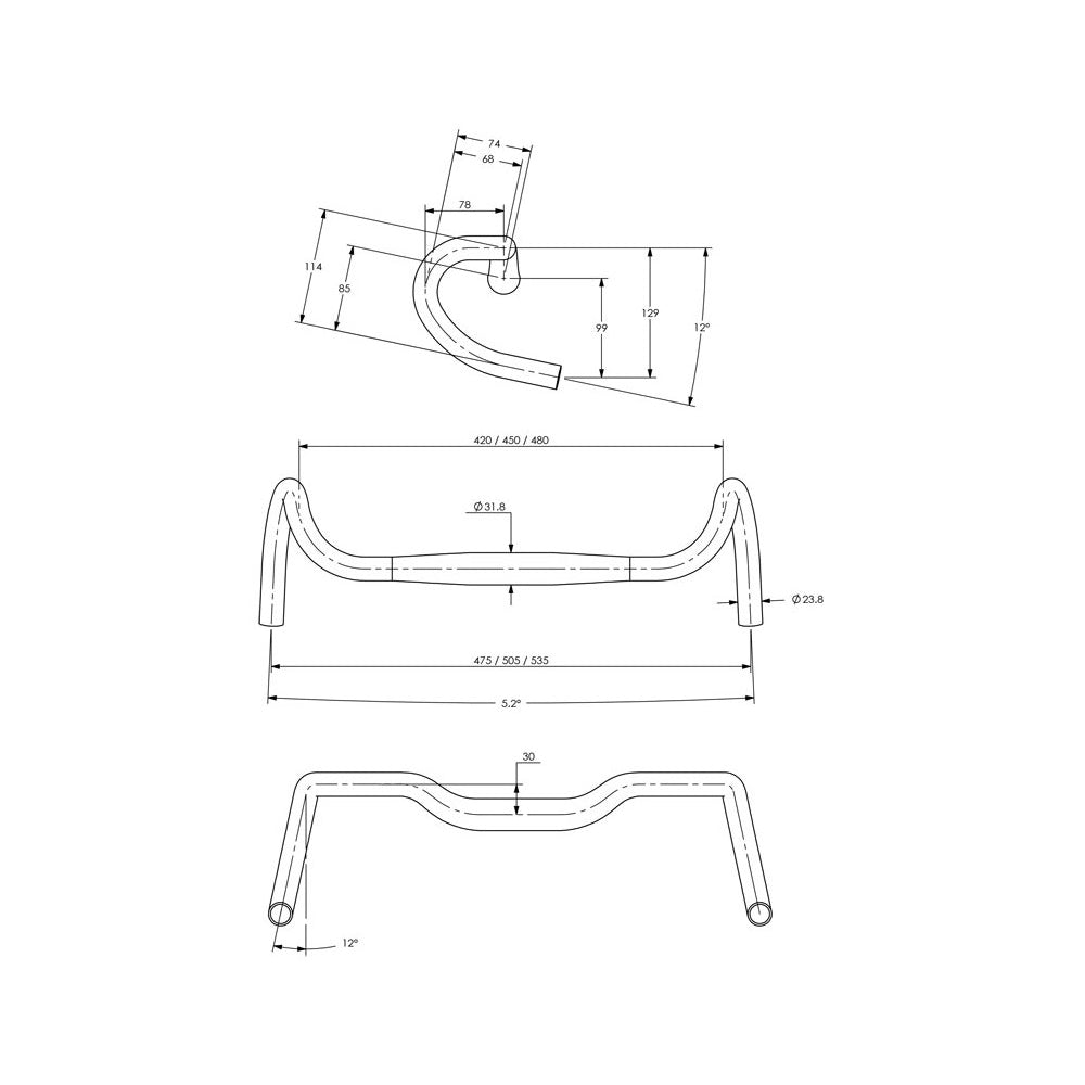 Manillar Surly Truck Stop Bar 45cm 31.8 mm